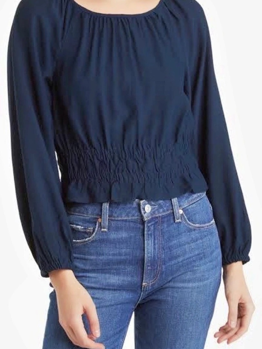 Madewell Long Sleeve Blouse in Blue Like New